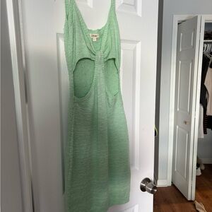 Mint Green Knit Dress with Cutout